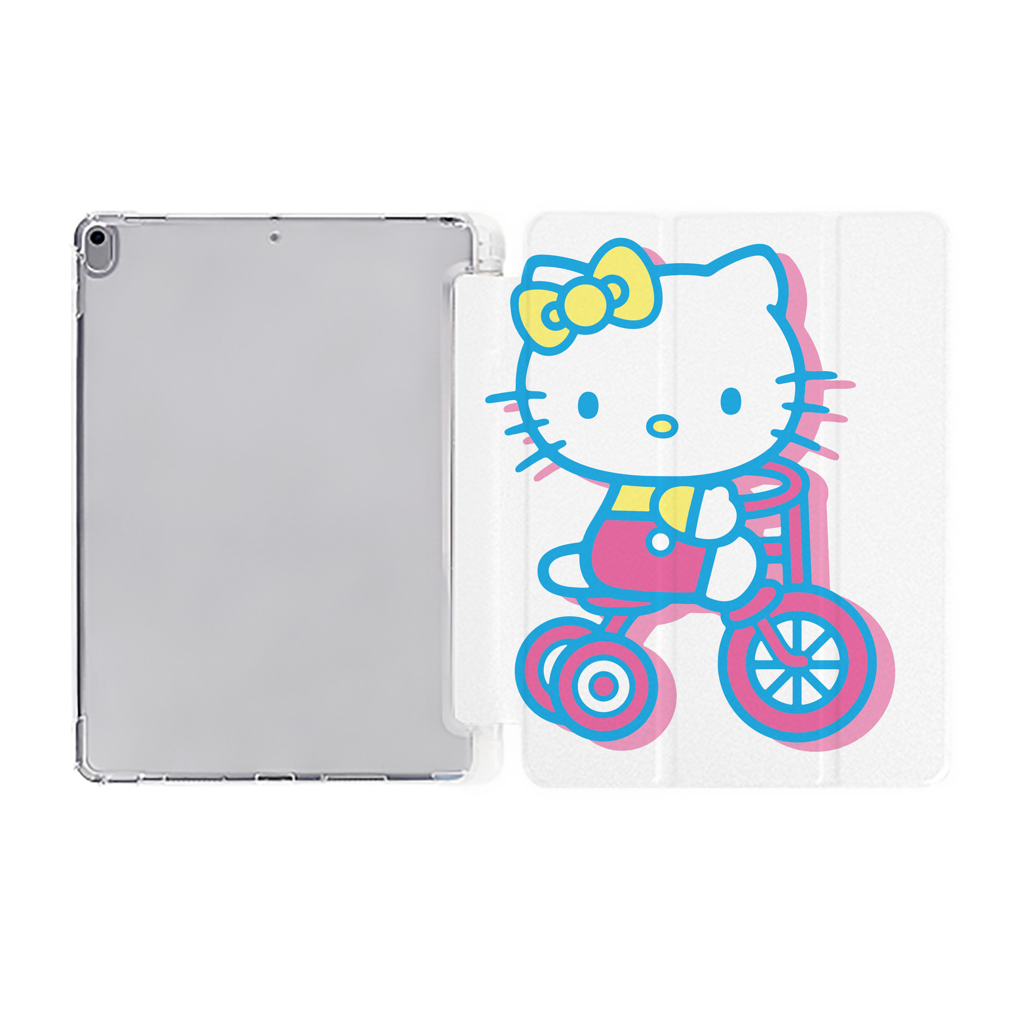 （画像用） Hello Kitty ハローキティ IPad ケース ペン収納付き 三つ折りスタンド PUレザー×シリコン 対応機種9.5/10.5/10.9インチ